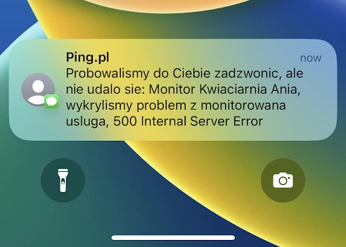 Informacja o nieudanej próbie powiadomienia telefonicznego