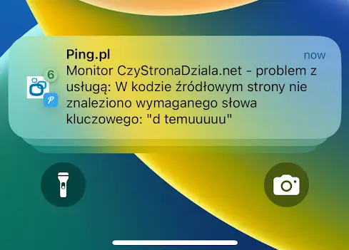 Powiadomienie pushover o niedostępności